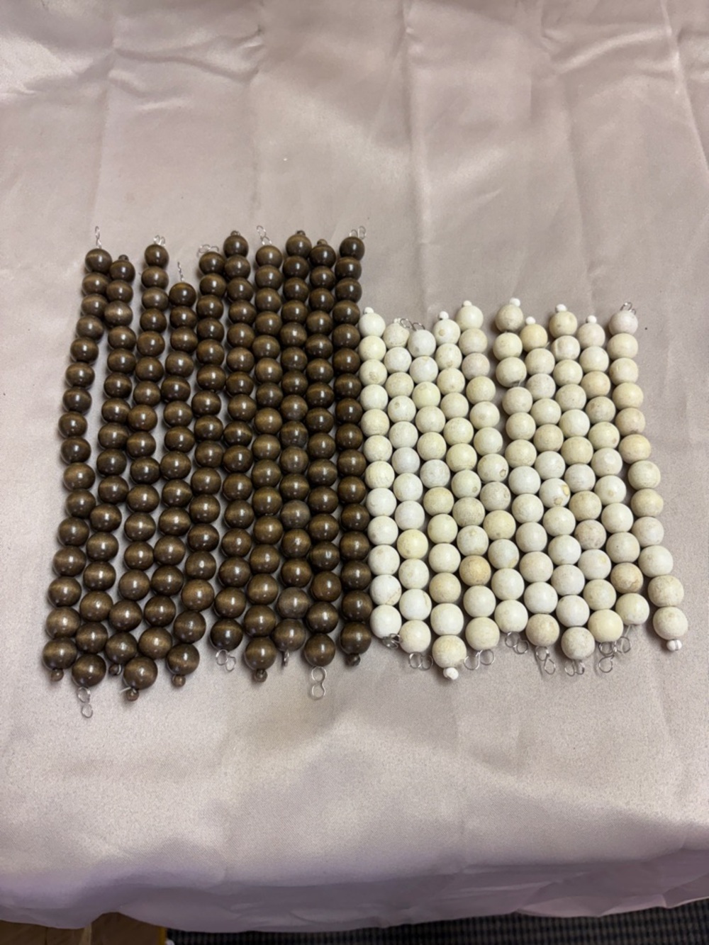 Natural Dark and Pale Wooden Bead Strands (Mixed Set) – Bundle of 20